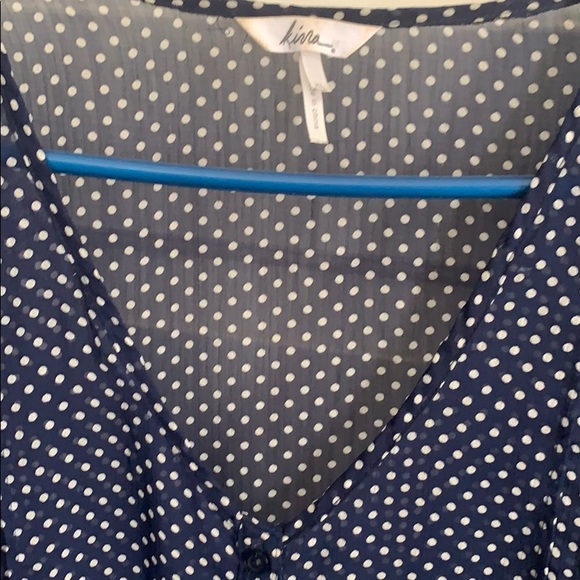 Kirra Navy & White Polka Dot Blouse - Picture 2 of 2